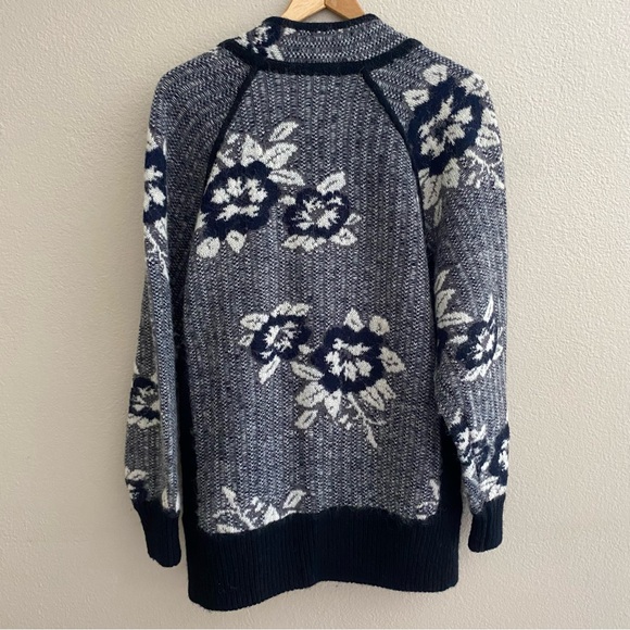 Vera Pelle Grannycore Thick Knit Wool Cardigan Sweater Coat medium - Picture 4 of 10